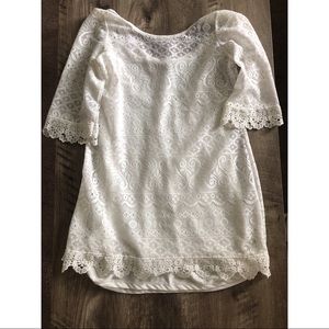 Divided White Lace Dress